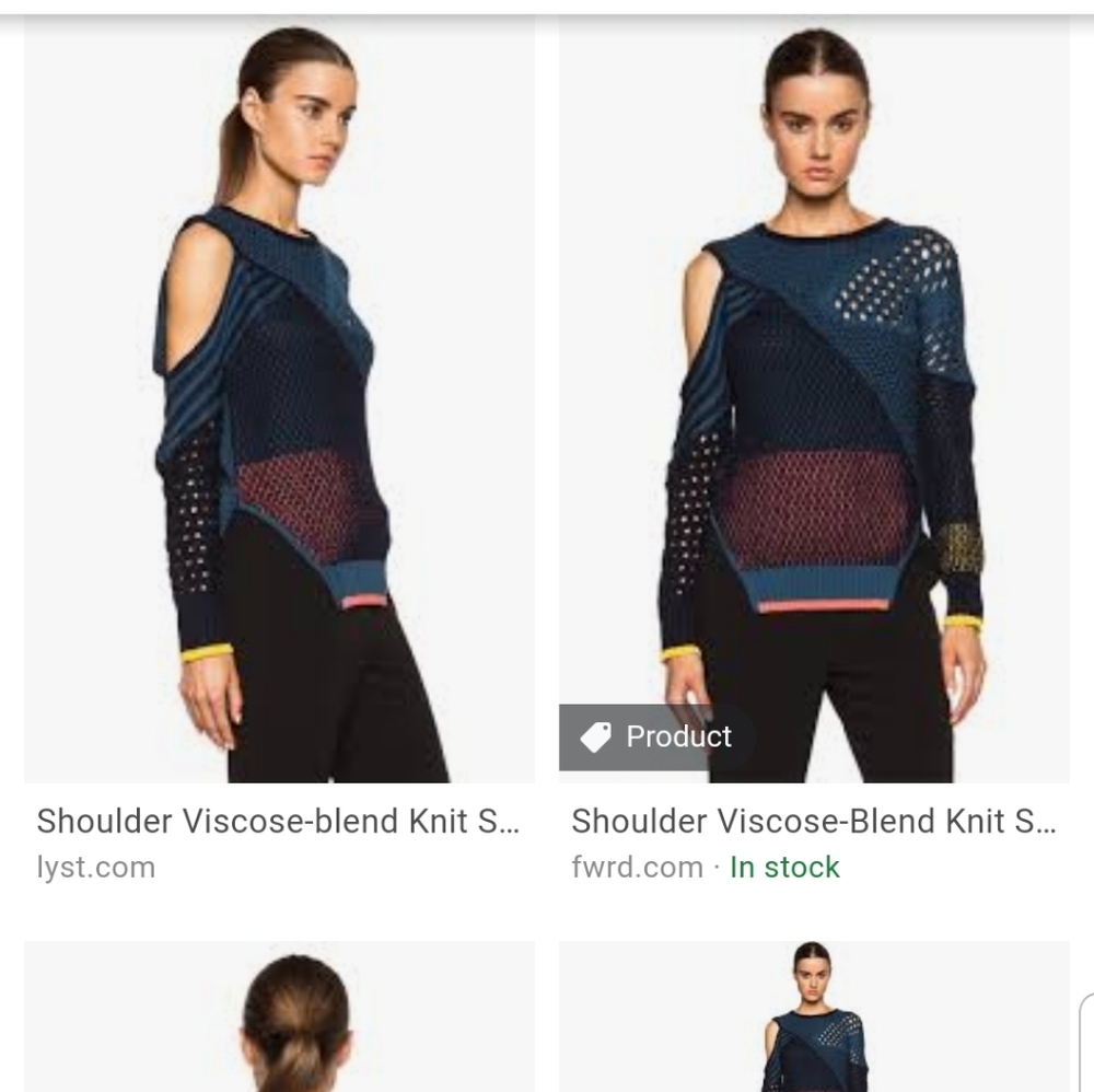 prabal gurung cut out shoulder viscose-blend knit